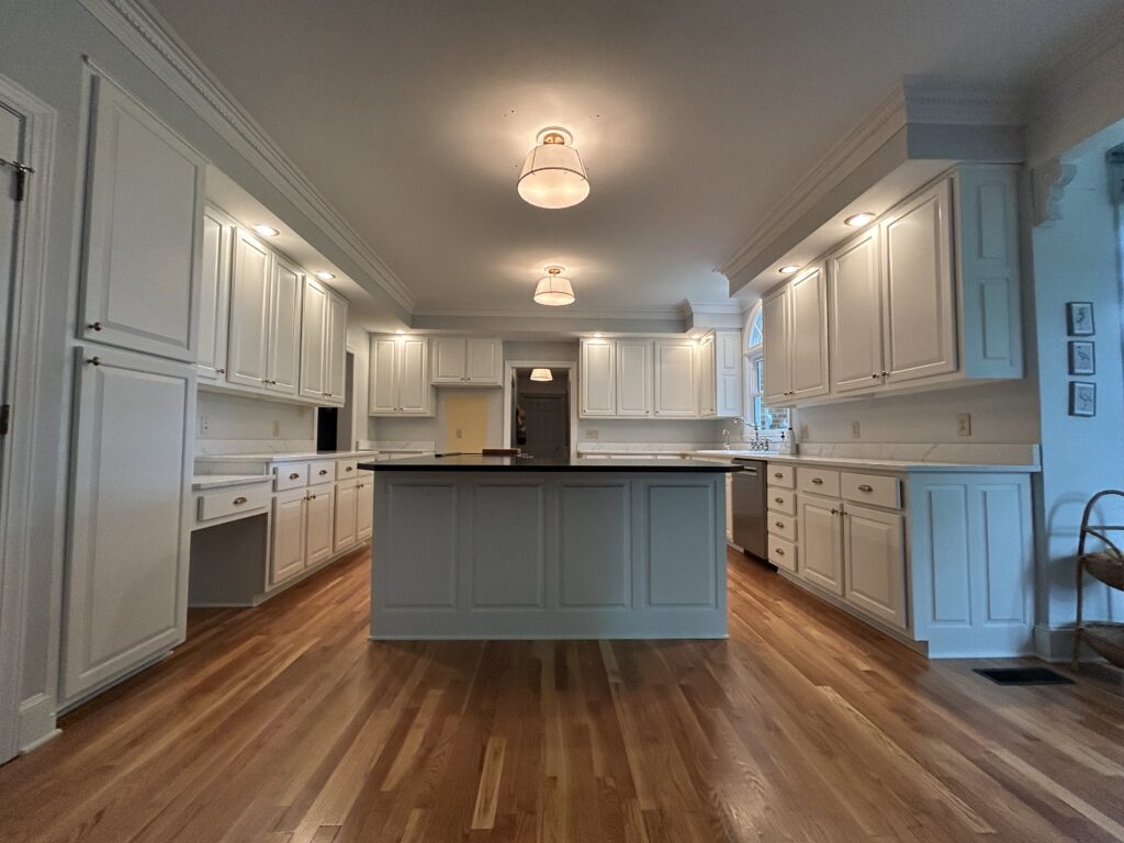 Kitchen cabinets after professional refinishing & refacing in East Tennessee